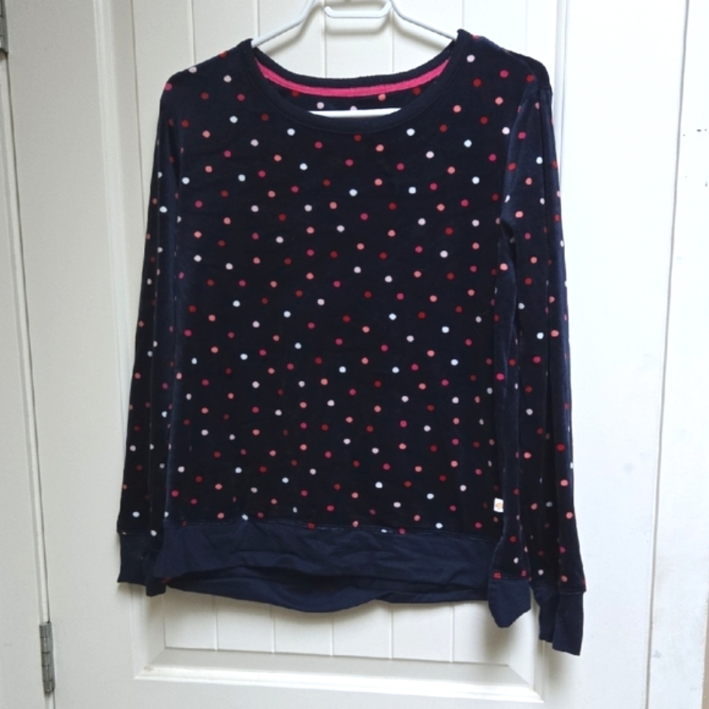 Kate Spade New York Stylish Navy Polka Dot Sweater Long Sleeve Medium